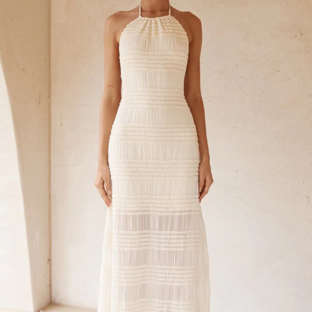 Ralita Maxi Dress - Cream - Runaway The Label - Size Small
